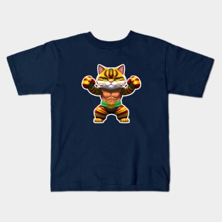 Cat boxer in gloves Kids T-Shirt